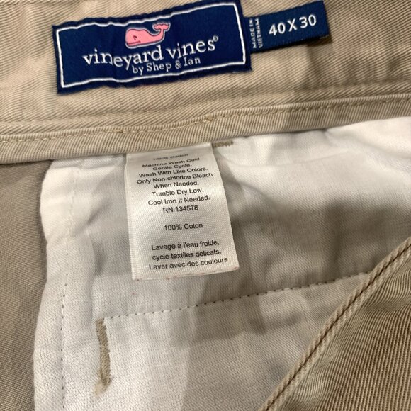 Vineyard Vines Pants Mens 40x30 Khaki Straight Leg Shep Ian Classic Golf Chino - Picture 6 of 11